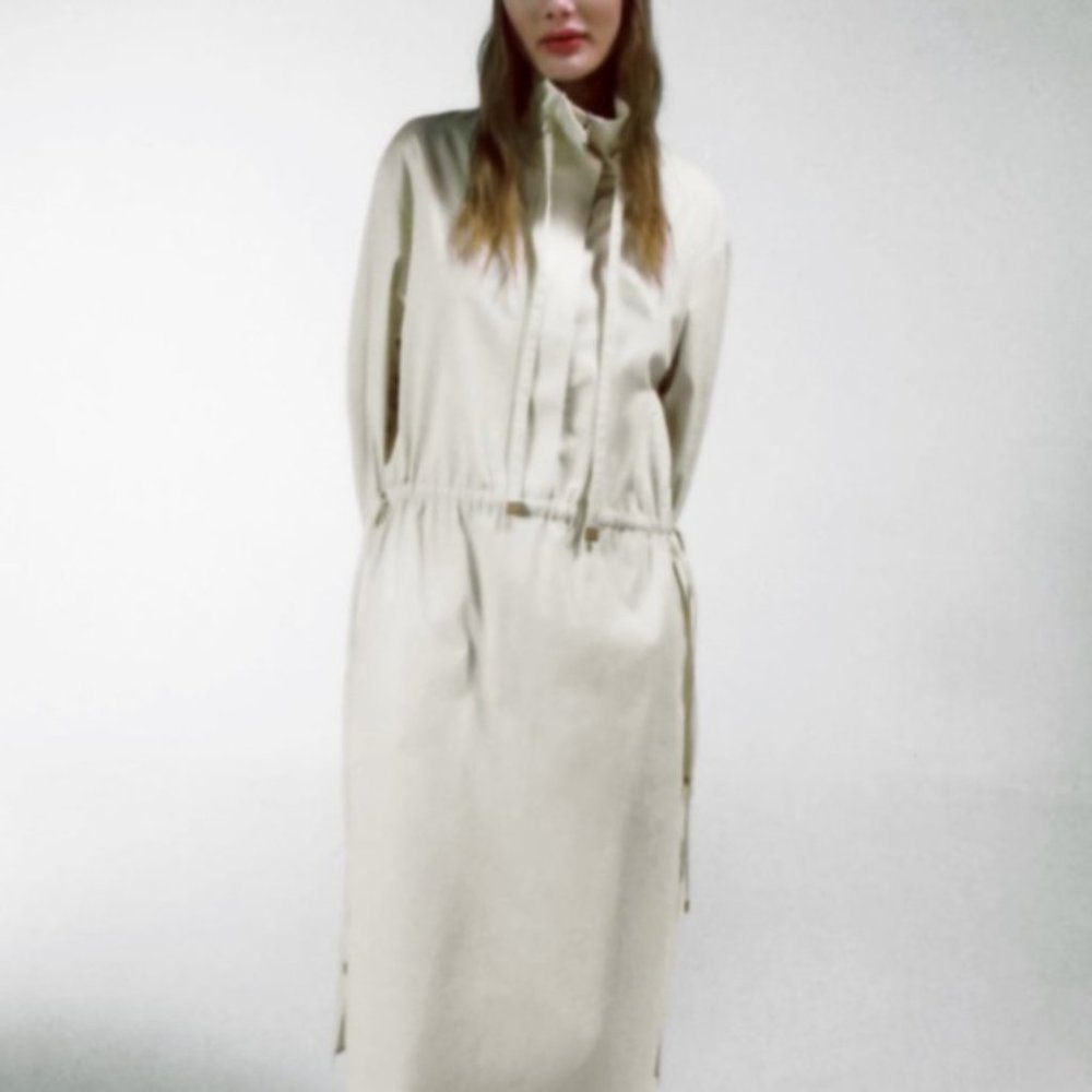 ZARA Limited Edition Utility Adjustable Waist Parka Size Large L NWT